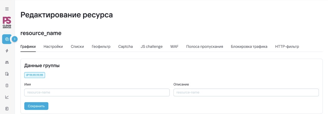 данные ресурса